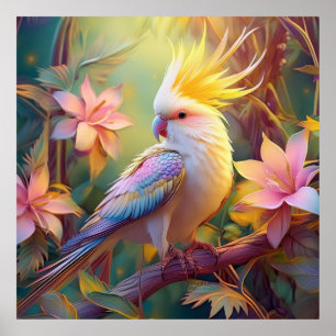 Poster Oiseau de fantaisie Perruche à aile iridescente
