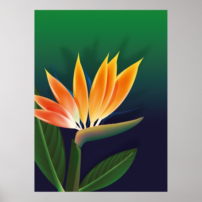 Poster Oiseau de fleur de paradis (Devant)