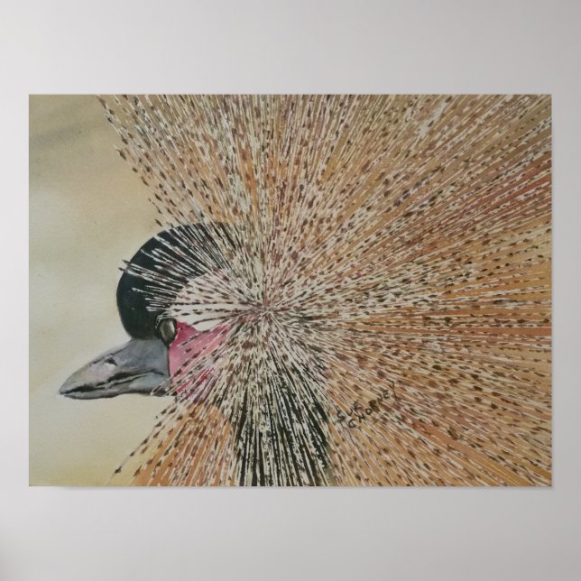 Poster Oiseau de grue africain exceptionnel (Devant)