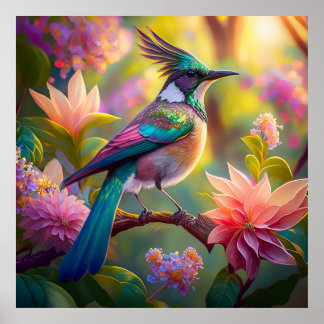 Poster Oiseau de Jay Imaginaire vert