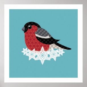 Poster Oiseau de Noël