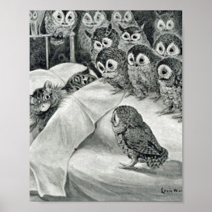 Poster Oiseau de nuit de Louis Wain Cat