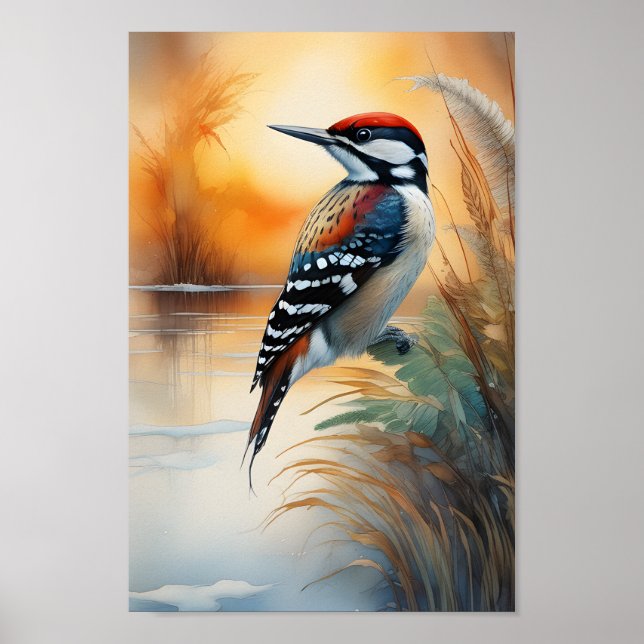 Poster Oiseau de pic (Devant)