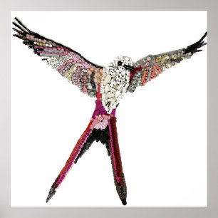 Poster : Oiseau d'envergure des composants du jeu 