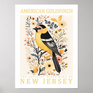 Poster Oiseau d'or américain du New Jersey USA