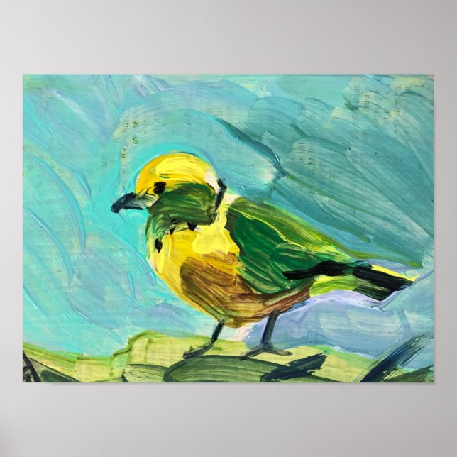 Poster Oiseau jaune (Devant)
