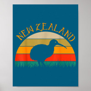 Poster Oiseau kiwi nz voyage néo-zélandais nouvelle-zélan