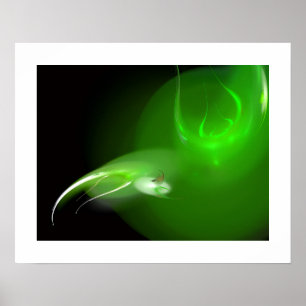 POSTER OISEAU LÉGER EN VERT