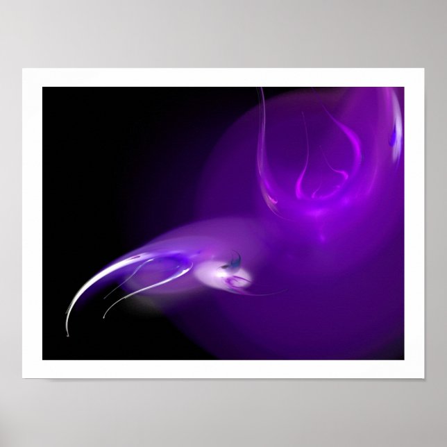 POSTER OISEAU LUMINEUX EN POURPLE (Devant)