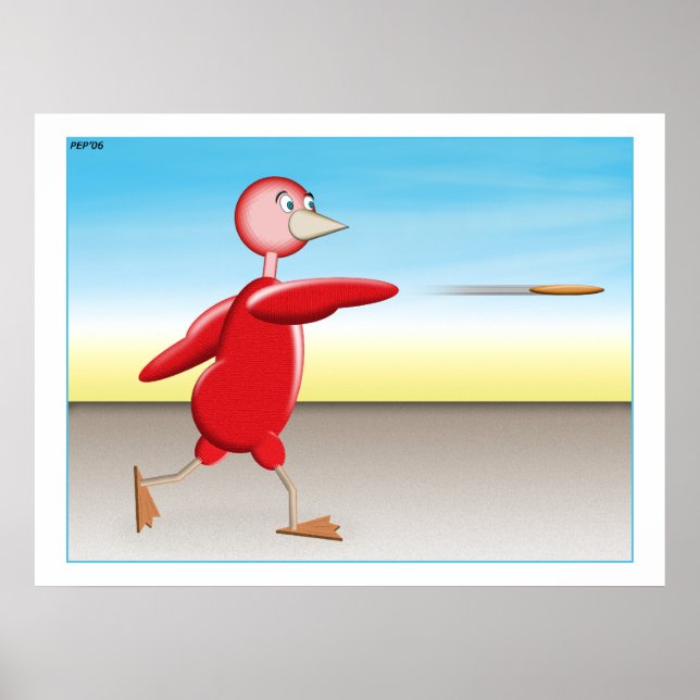 Poster Oiseau rouge (Devant)