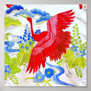 Poster Oiseau rouge