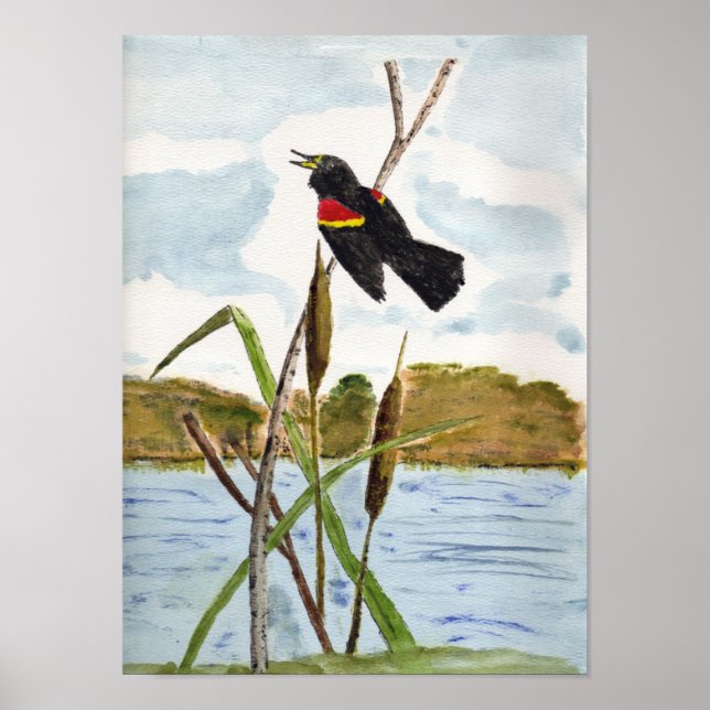 Poster Oiseau roux (Devant)