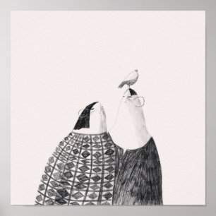 Poster Oiseau sur la tête