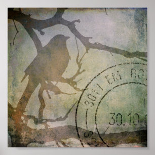 Poster Oiseau sur une branche