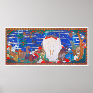 Poster Oiseaux, animaux et Plantes floraux (à droite) Jak