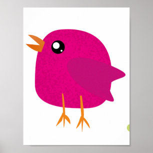 Poster Oiseaux colorés mignons