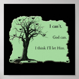 Poster Oiseaux dans l'arbre - Mint Green - Toile Imprimer