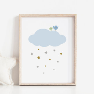 Poster Oiseaux dans le ciel Cloud & Stars Nursery Art Pos