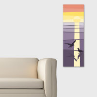 Oiseaux de mer orange violet à Shore Vector Art