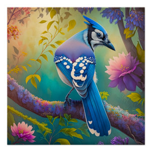 Poster Oiseaux d'Imaginaire Jay bleu