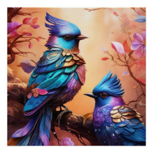 Poster Oiseaux d'Imaginaires colorés