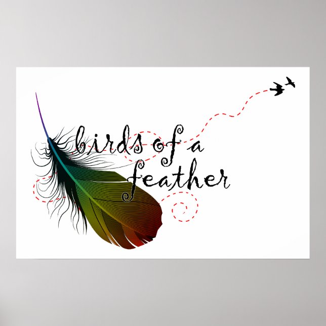Poster oiseaux d'une plume. (Devant)