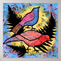 Oiseaux entourés de ciel bleu