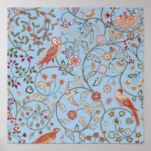 Poster Oiseaux et fleurs, William Morris
