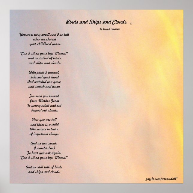 POSTER "OISEAUX ET NAVIRES ET NUAGES FAMILLE POEM POSTER" (Devant)