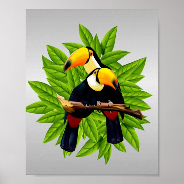 Poster Oiseaux exotiques (Devant)