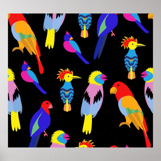 Poster Oiseaux exotiques Paradis Toucan Motif (Devant)