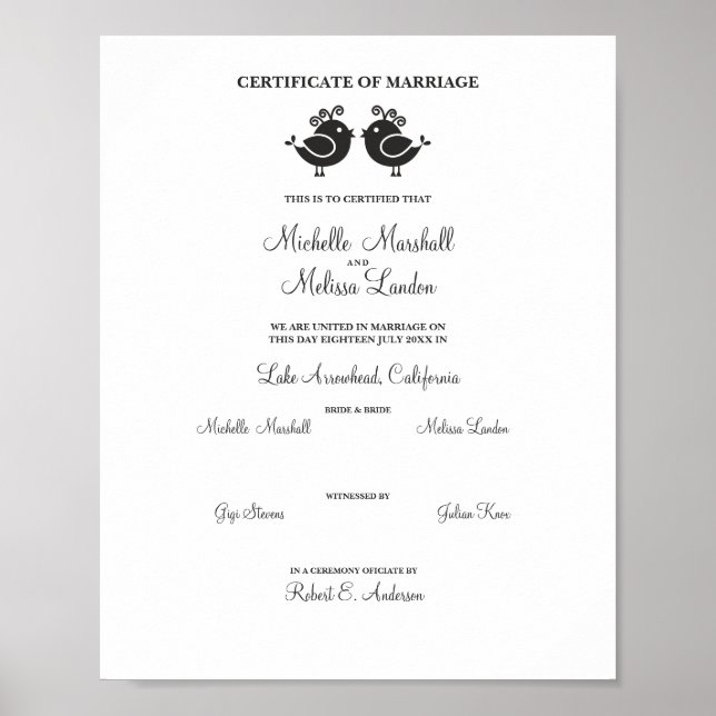 Poster Oiseaux femelles en noir (Devant)