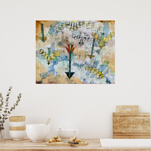 Poster Oiseaux fondant et flèches (Cuisine)