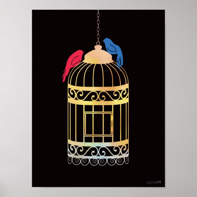 Poster Oiseaux libres (Devant)