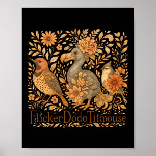 Poster Oiseaux subtils Flicker Dodo Titmouse Trump résist