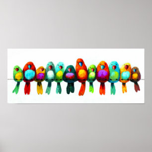 Poster Oiseaux Sur Un Fil