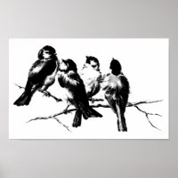 Oiseaux vintages de boules