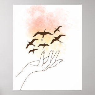 Poster Oiseaux volant