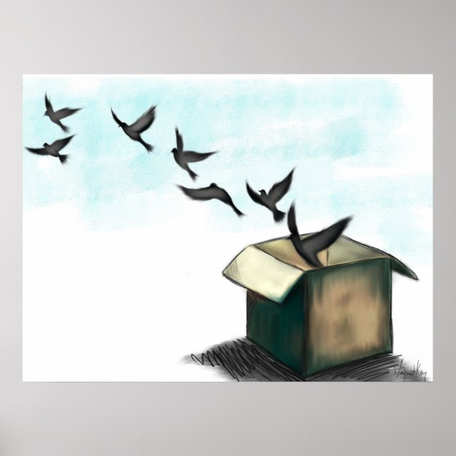 Poster Oiseaux volants (Devant)