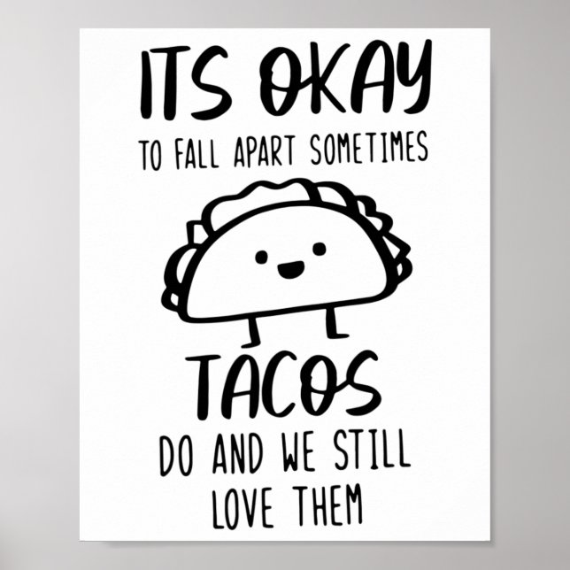 Poster Ok Pour S'Éloigner Parfois Tacos Faire Santé Menta (Devant)