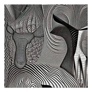 Poster Okapi en camouflage