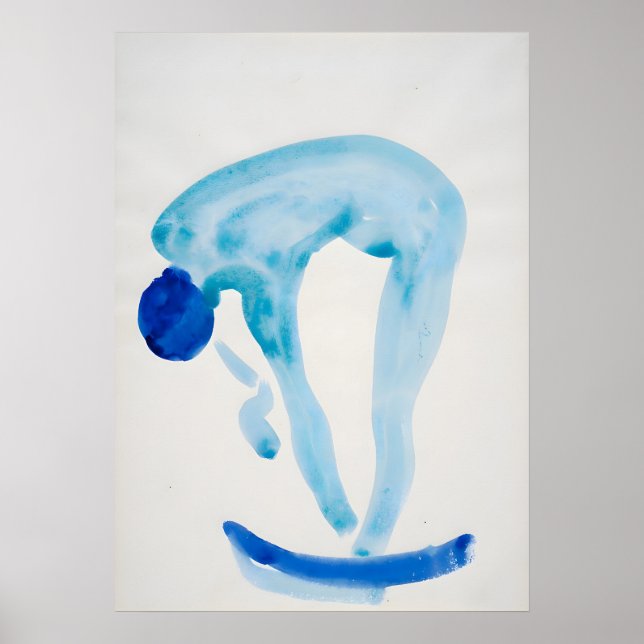 Poster O'Keeffe - série bleue - Abstrait (Devant)