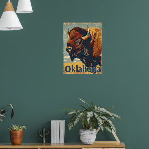 Poster Oklahoma Bison Vintage