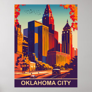 Poster Oklahoma City en automne, Voyage