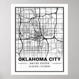 Poster Oklahoma City Oklahoma USA Travel City Map