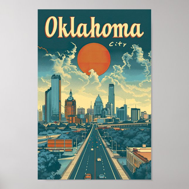 Poster Oklahoma City USA célèbre Travel Place (Devant)