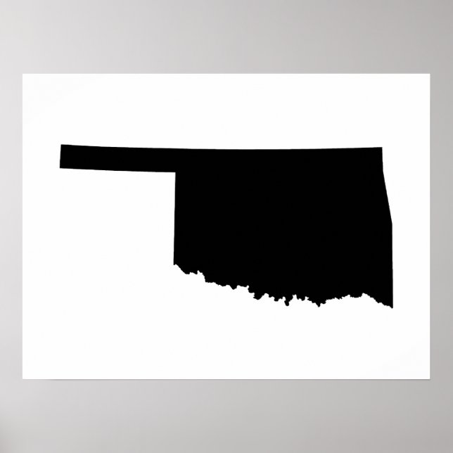 Poster Oklahoma en noir et blanc (Devant)