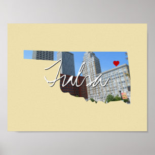 Poster Oklahoma State Photo insert and town name