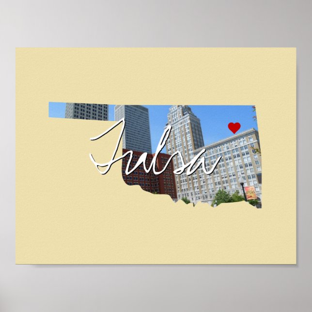 Poster Oklahoma State Photo insert and town name (Devant)