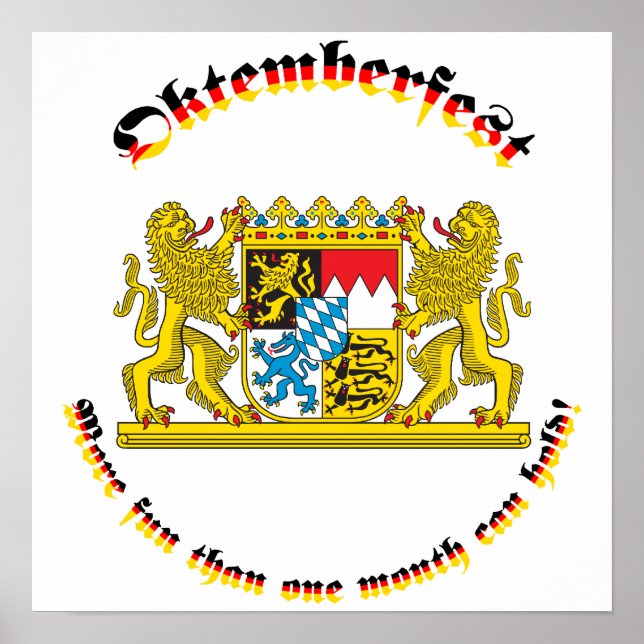 Poster Oktemberfest avec les armes bavaroises (Devant)